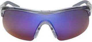 Nike Show X1 58mm Wraparound Sunglasses in Shiny Wolf Grey/Blue Mirror at Nordstrom Rack