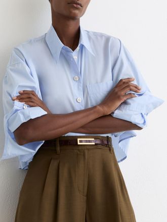 Reiss Burgundy Leather Crocodile-effect Belt, XS