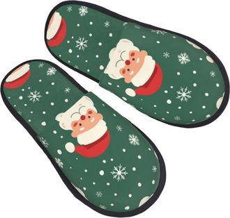 Generic House Shoes Xmas Santa Claus Christmas Snowflake Comfortable Spa Slippers Fluffy Plush Womens Slippers Travel Ladies L