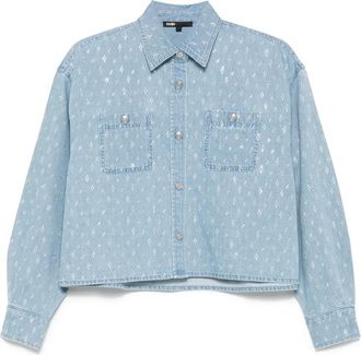 Maje Camicia denim con strass - Blu
