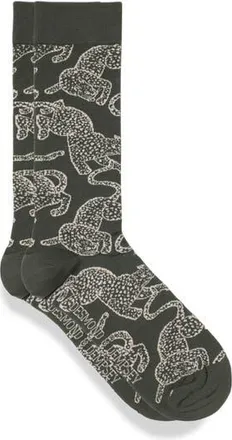 Desmond & Dempsey Mens Printed Socks in Jag Green at Nordstrom