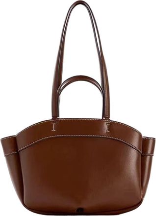 Generic Compatible For Women Tote Bag Underarm Pouch Large Capacity Leather Shoulder Retro Crossbody Casual(Chocolate)