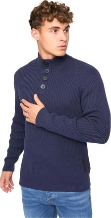 Crosshatch Heren Wellburys grof gebreide trui (Marine)