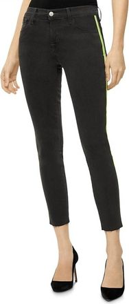 J Brand 835 Epitome Neon Side Stripe Crop Skinny Leg Jeans In Gray
