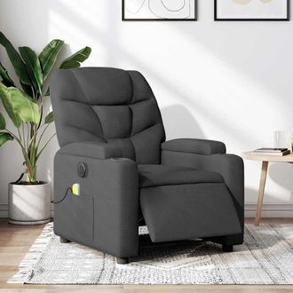 vidaXL Vidaxl - Sill&oacute;n Reclinable De Masaje El&eacute;ctrico Tela Gris Oscuro