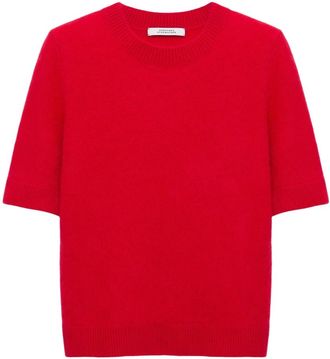 Dorothee Schumacher Fluffy Statements Pullover - Dames - Ronde hals truien - Rood - L - Truien & Vesten