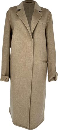 Joseph Hidden-Buttoned Coat in Brown Cashmere