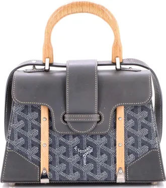 Goyard Structured Saigon Top Handle Bag Coated Canvas with Leather Mini