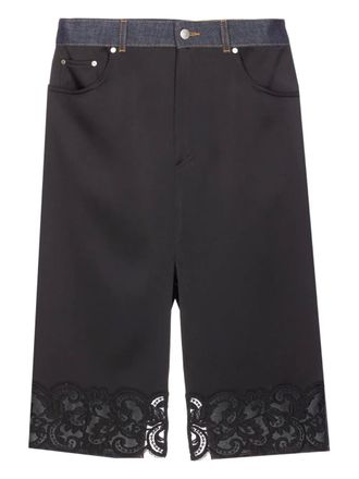Stella McCartney lace-trim midi skirt - Black