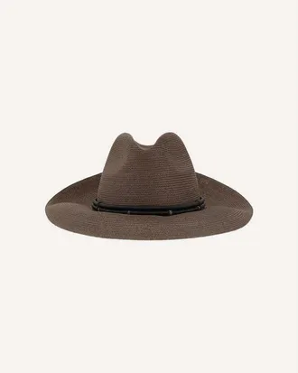 Brunello Cucinelli Brown Woven Straw Hat, Size Small