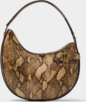 Lauren Ralph Lauren Womens Tasha snakeskin leather rounded shoulder bag