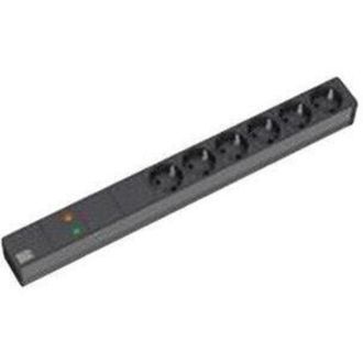 Bachmann 48,26cm 19zoll Steckdosenleiste 6-fach Mit Gvs Ohne Schalter Schwarz
