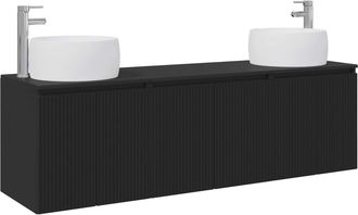 vidaXL Juego De Muebles De Ba&ntilde;o 3 Uds. Negro 49,5 X 44,5 X 66 Cm Vidaxl