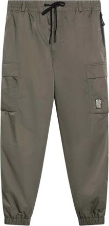 Moncler Broeken, Heren, Groen, S, Polyester, Gabardine Cargo Broek