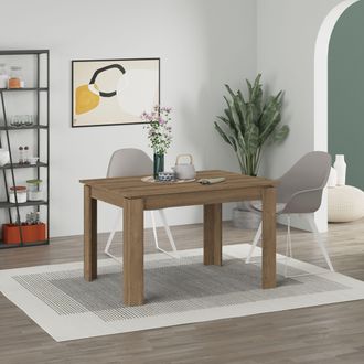 Decortie Tolmen Extendable Dining Table 120cm 4 Seater in Dark Brown | Size: 2 Pack
