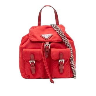 Prada Pre-owned Backpacks, female, Red, Size: ONE SIZE Pre-owned Nylon prada-bags