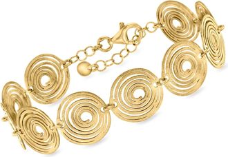 Ross-Simons Italian 18kt Gold Over Sterling Spiral Station Bracelet