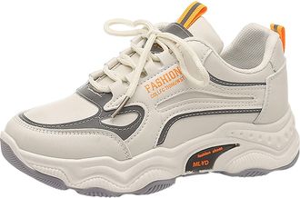 Generic Leisure Summer Sport Shoes for Women Breathable Everyday Running Sneakers Fashionable Lightweight Design Suitable for Students and Teens (Orange, 5.5)