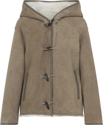 Yves Salomon Beige Suede Lamb Jacket With Shearling Lining