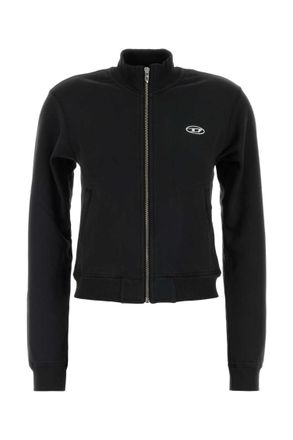 Diesel Black Logo Mock Collar Sweatshirt