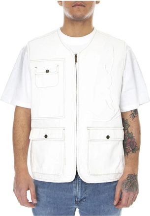 Karl Kani Jassen - Heren - Bodywarmers - Wit - S - Katoen - Jassen