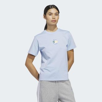adidas T-Shirt ADIDAS SPORTSWEAR LIMONCELLO GRAPHIC, Damen, Gr. XXL, glow blau, Obermaterial: 100% Baumwolle, normal, Rundhals, Shirts T-Shirt