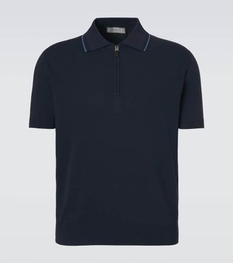 Canali Cotton zip-up polo shirt