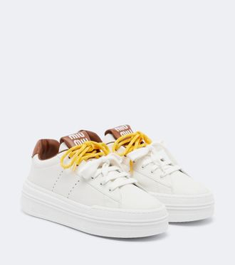 Miu Miu Leather platform sneakers