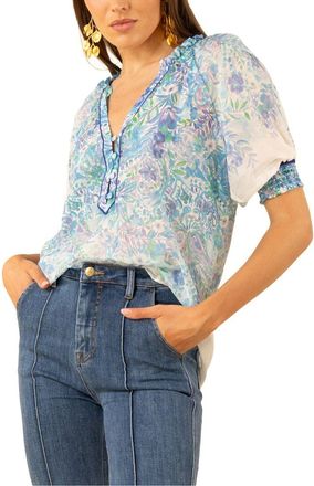 Hale Bob Hale Bob Yareli Short Sleeve Silk-Blend Top