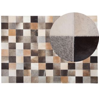 Beliani Beliani - Alfombra De Piel De Vacuno Multicolor 160 X 230 Cm Rectangular Patchwork Hecha A Mano Soke