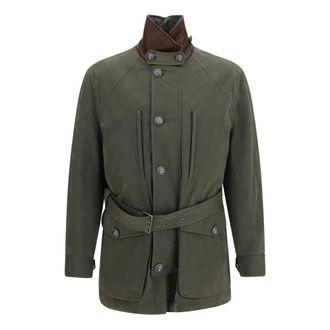 Brunello Cucinelli Chaqueta Impermeable con Cintur&oacute;n - Coats - Hombre - Verde - M