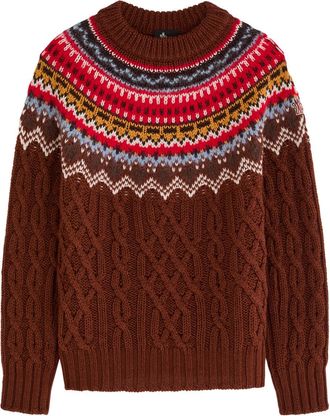 Moncler Fair Isle Intarsia Cable-knit Wool Jumper - Multicoloured - M