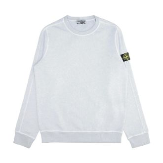 Stone Island Light Blue Cotton Crew Neck Jumper - male - Stone Island - Kids Sweatshirts - Blue - 10 Y - Kids