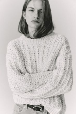 H&M Cable-knit Jumper in Light Beige at Nordstrom, Size Xx-Large