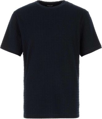 Giorgio Armani Midnight Blue Stretch Viscose Blend T Shirt