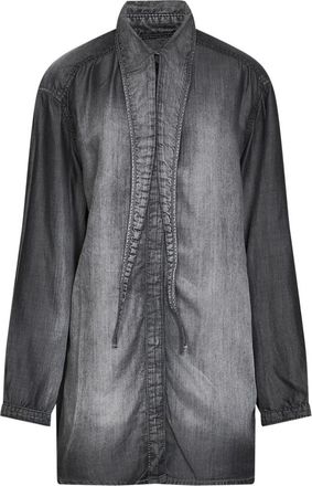 Diesel Lange oversized denim blouse - Dames - Spijkeroverhemden - Grijs - M - Denim - Overhemden