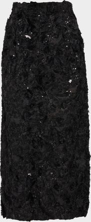 Prabal Gurung Embellished Deconstructed Organza Maxi Skirt