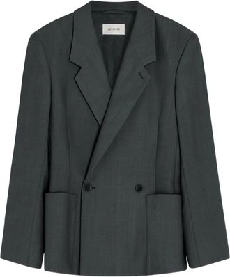 Christophe Lemaire Blazer doppiopetto con applicazione - Grigio