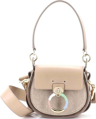 Chlo&eacute; Tess Bag Linen And Leather Small (Authentic Pre-Loved)