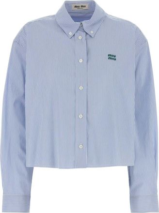 Miu Miu Embroidered Poplin Shirt