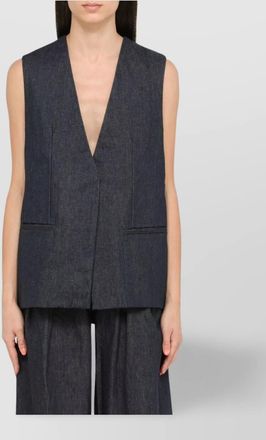 Amiri cotton waistcoat with deep v-neck and pockets