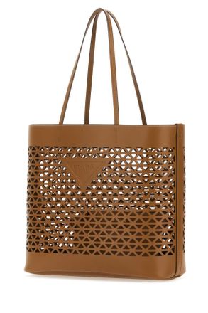 Prada Womens Caramel Leather Shopping Bag Caramel0 Exterior: Borse A Mano