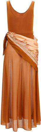 Zimmermann Womens Aster Scarf Maxi Dress Tan-Print Viscose; Polyamide; Elastane Tan/print