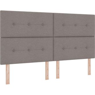 vidaXL Box Spring Bed with Mattress & LED in Taupe 180 x 200 cm Fabric vidaXL