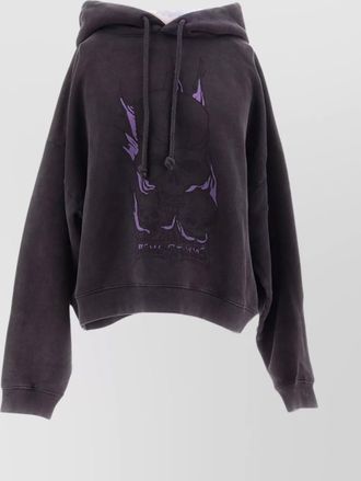 Acne Studios graphic print hooded sweater with ribbed finish