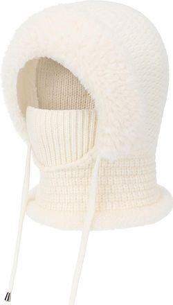 Generic 3 in 1 Beanie Hat for Women, Windproof Scarf Hat, Winter Hats for Women Cold Weather, Warm Snow Hats (UK, Alpha, One Size, White)