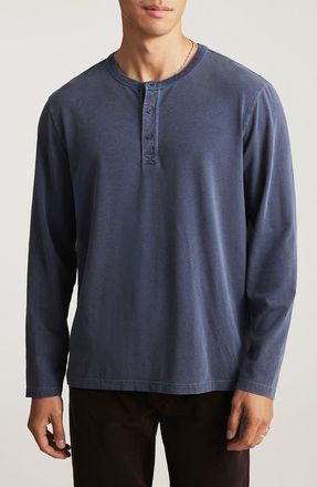 Mavi Long Sleeve Cotton Blend Henley in Outer Space at Nordstrom, Size Xx-Large