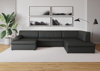 Domo Collection Wohnlandschaft »Topper, elegant und zeitlos, komfortabel, U-Form« wahlweise mit Bettfunktion