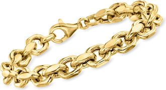 Ross-Simons Italian 18kt Gold Over Sterling Cable-Link Bracelet