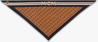 MCM Monogram Print Triangle Silk Scarf in Cognac at Nordstrom
